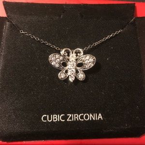 Cubic Zirconia Butterfly Necklace